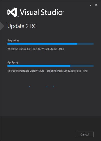 Installing Visual Studio 2013 RC Update